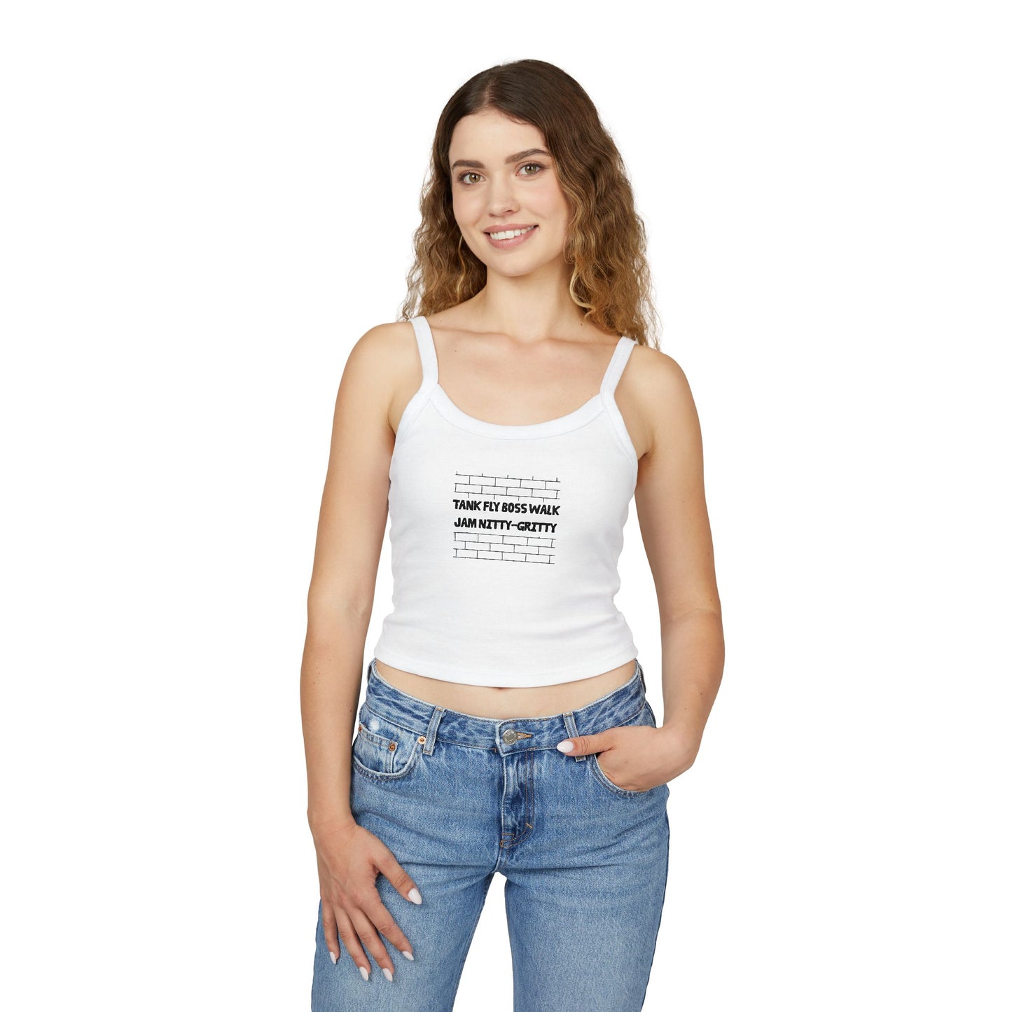 Nitty Gritty (White) | Spaghetti Strap Tank Top