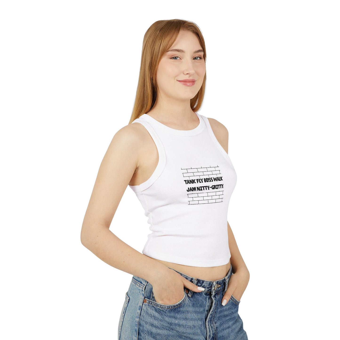 Nitty Gritty (White) | Racer Tank Top